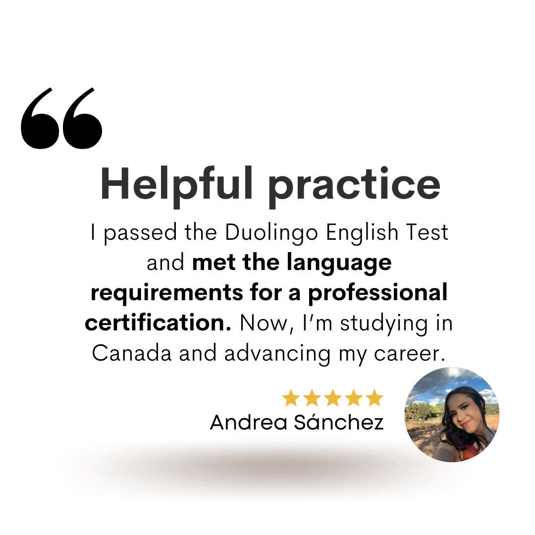 Duolingo English Test Testimony of Det Training Andrea