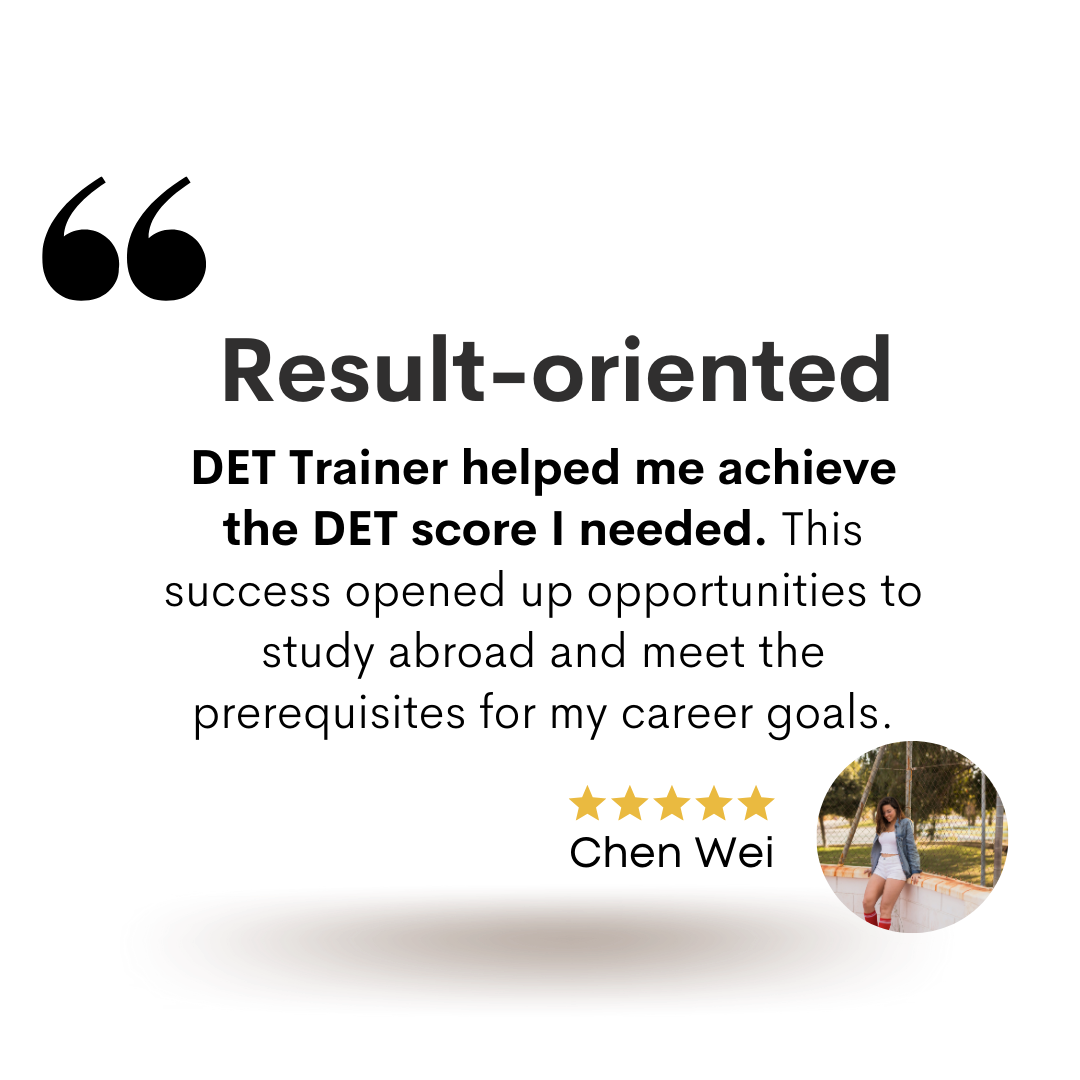 Duolingo English Test Testimony of Det Training Chen