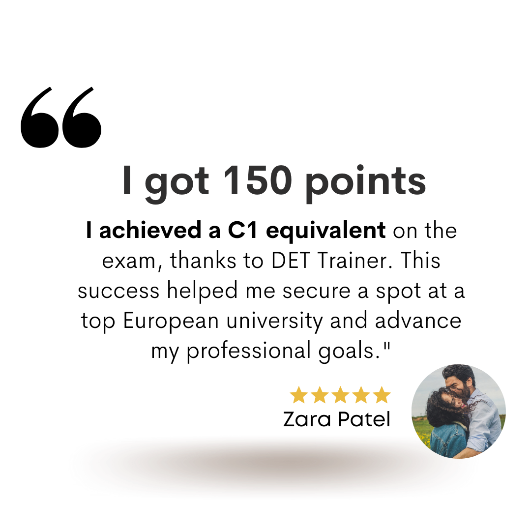 Duolingo English Test Testimony of Det Training Zara